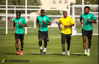 A photo of Jonathan Mensah training with the Black Stars