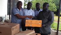 John Bugri donating the items on behalf of Hon. Martin Adjei Mensah-Korsah