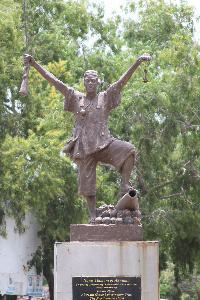 A bronze statue is dedicated to Asameni, the brilliant strategist, and his capture of the castle