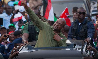 President John Dramani Mahama on a campaign tour