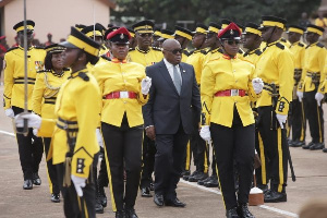 President Akufo-Addo inspecting a guard of honour