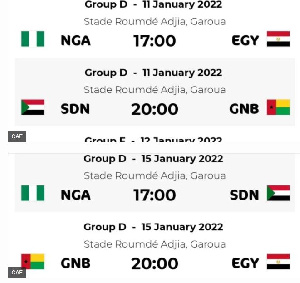 Nig Fixtures AFCON