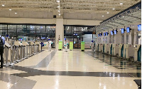 A section of the KIA Terminal 3 being disinfected