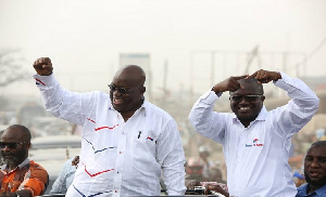 Akufo-Addo, president elect of Ghana, with others on one of their campaign tours