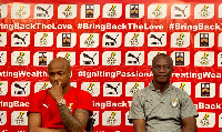 Black Stars coach Kwesi Appiah and Andre Ayew during a press conference