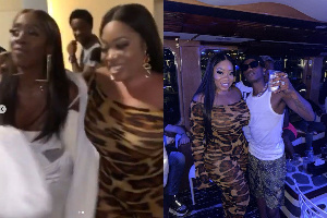 Moesha was spotted with Tiwa Savage and Wizkid