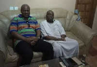 John Dramani Mahama with the elder brother of the Vice President, Chief Duada Mandiaya Bawumia