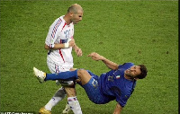 A photo of Zidane's World Cup final headbutt on Materazzi