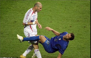 A Photo Of Zidane World Cup Final Headbutt On Materazzi