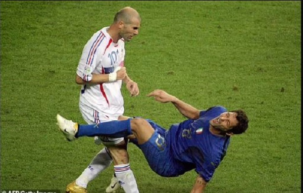 A photo of Zidane's World Cup final headbutt on Materazzi