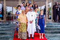 African First Ladies at the conference in a group photograph with the Buharis