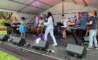 Ras Minano in a live performance in Australia