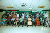 John Dramani Mahama in a group photo with NDC national officers and new Council of Elders