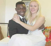 Christian Atsu and his wife, Marie-Claire Rupio