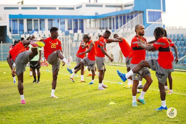 Black Stars during a training session