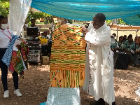 Emmanuel Bosompim speaking during the launch of the hospital’s 75th-anniversary