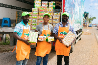 Staff of Ekumfi juice selling on the streets