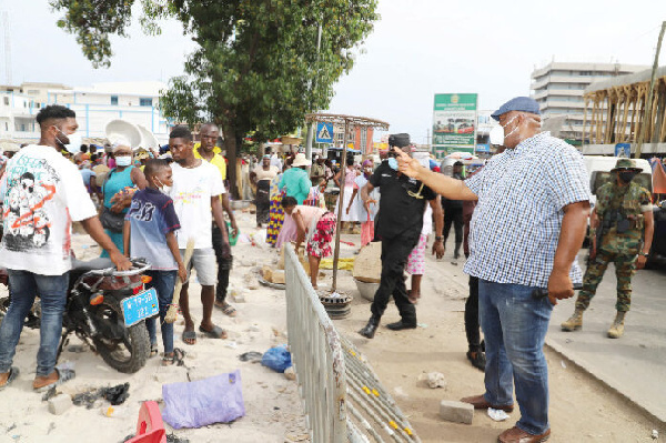 Greater Accra Regional Minister, Henry Quartey during one of his exercises in the capital