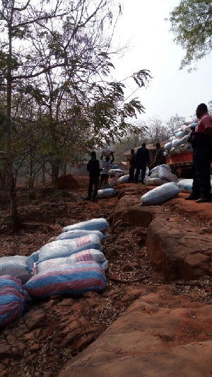 Sacks of Indian hemp