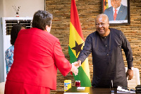 Former president John Mahama with American Ambassador to Ghana, HE Virginia E. Palmer