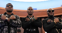 Ngannou (left), Adesanya and Usman (right) have 11 UFC title defences between them