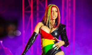 American rapper Cardi B was in Ghana