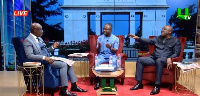 Host of the program, TK (left), Akandoh (middle) and Carlos Ahenkorah