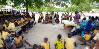 Dr John Atibila, the Founder of SACOMO addressing the pupils