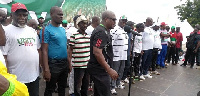 Former President John Mahama with some NDC functionaries