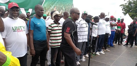 Former President John Mahama with some NDC functionaries