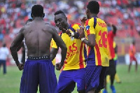 Hearts of Oak players in jubilation