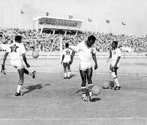 Black Stars warming up - Osei Kofi at the far right