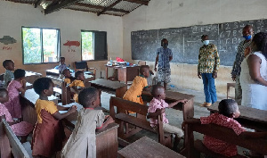 Andrews Teddy Ofori In A Classroom With School Children .png