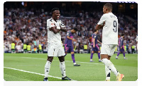 Vinicius Junior (left) and Kylian Mbappé