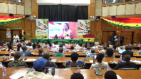 Shot of closing ceremony of Coconut Festival in Accra