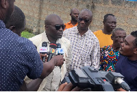 Hon Martin Adjei-Mensah Korsah  addressing the media