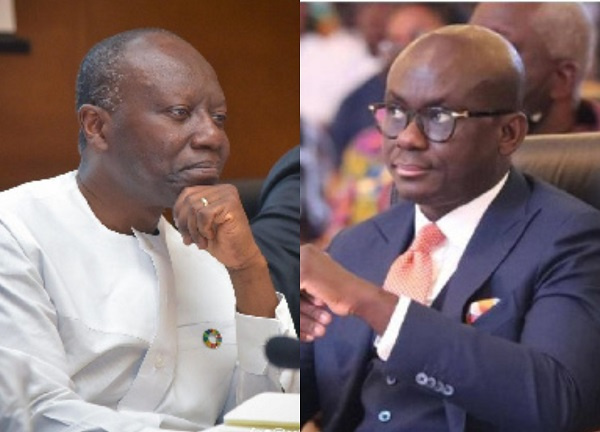 Finance Minister Ken Ofori-Atta (left), Attorney General Godfred Dame (right)