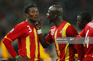 Asamoah Gyan and Stephen Appiah