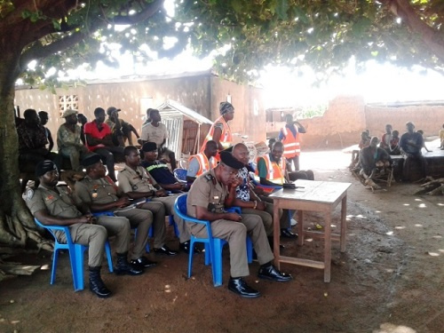 Officials of from the NADMO and GNFS in the Upper West Region