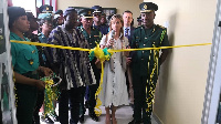 Kwame Asuah-Takyi(right) looks on as Spanish Ambassador to Ghana commissions an ultra-modern (MIC)