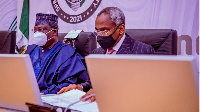 Senate President Ahmed Lawan and Speaker of di House of Representatives, Femi Gbajabiamila