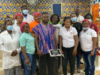 Charles Oteng with some of the beneficiaries