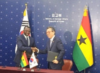 Ghana's Korea's Finance Minister Dr. Mohammed Amin Adam and Foreign Minister, Mr. Cho Tae-yeol