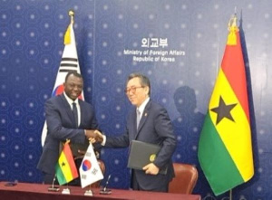 Ghana's Korea's Finance Minister Dr. Mohammed Amin Adam and Foreign Minister, Mr. Cho Tae-yeol