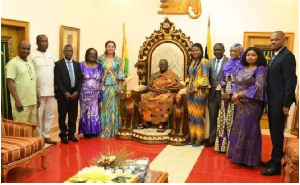 A ten-member delegation from the EC called on  Otumfuo Osei Tutu II at the Manhyia Palace