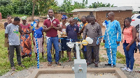 Solomon James Mensah commissioning a borehole