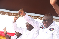 President Akufo-Addo acknowledging the cheers from the workers