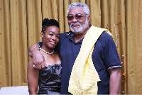 MP for Korle Klottey Constituency, Dr Zanetor Rawlings with ex-President  Jerry John Rawlings.