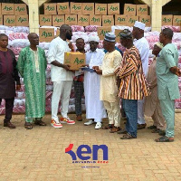 Kennedy Agyapong Jnr making the presentation on behalf of his father