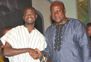 Former president Mahama in a meets with Manasseh at an event